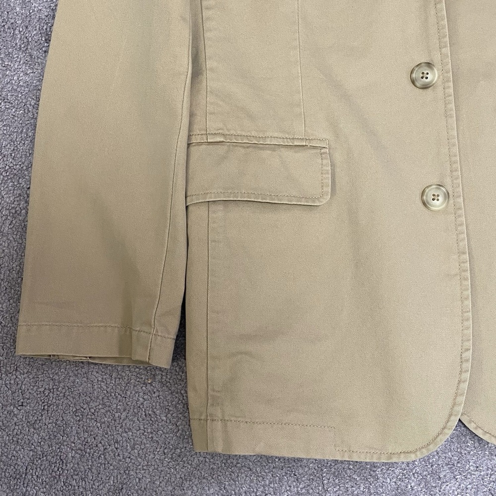 J Crew Mens S Unstructured Cotton Blazer Khaki Sport Coat Preppy Y2K Academia - Picture 10 of 15